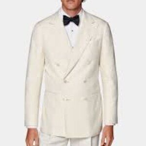 Suitsupply La spala  Lanficio Rogna suit cream white reversible size 50/Large